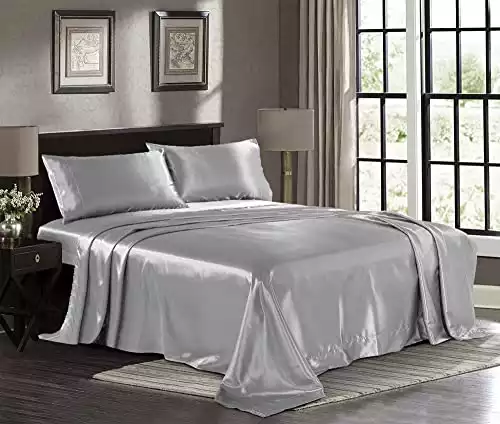 [4pc] Luxury Satin Sheet Set by Pure Bedding