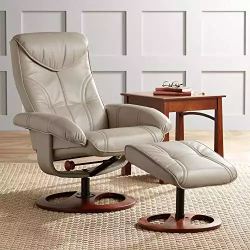 Newport Swivel Recliner Chair with Ottoman Footrest by BenchMaster