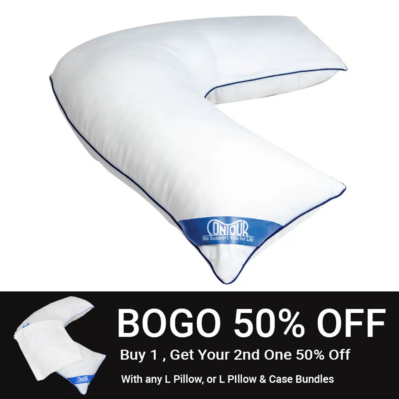 L Shaped Body Pillow for Added Support When Sleeping